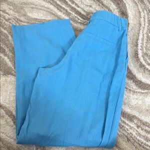 Wide Leg Linen Blue Pants